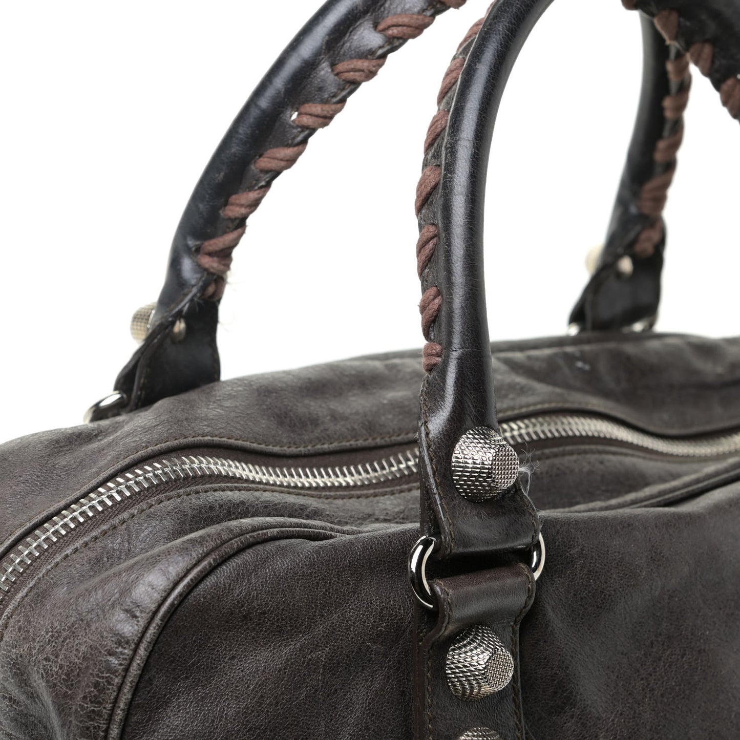 Agneau Giant 12 Silver Hardware Office Tote Charbon