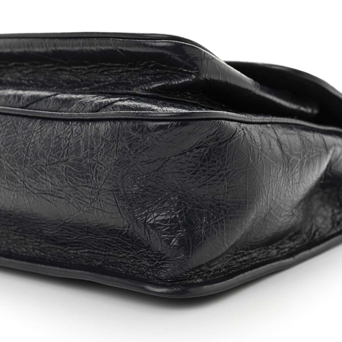 Crinkled Calfskin Matelasse Monogram Medium Niki Chain Satchel Deep Marine