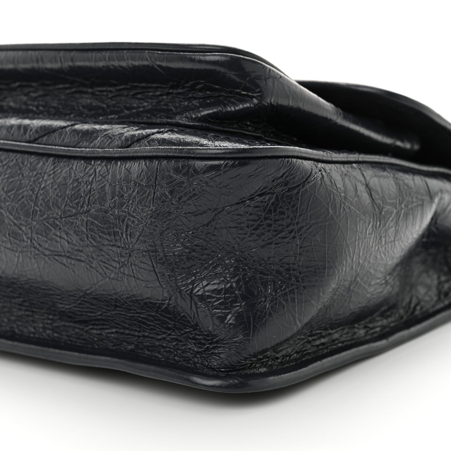 Saint Laurent Crinkled Calfskin Matelasse Monogram Medium Niki Chain Satchel Deep Marine 10 of 11