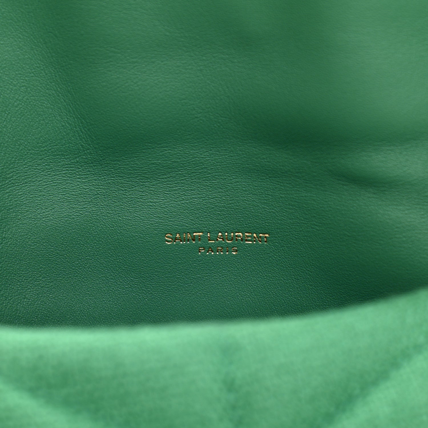 Saint Laurent Canvas Quilted Toy Loulou Puffer Monogram Chain Satchel Basil 8 of 11