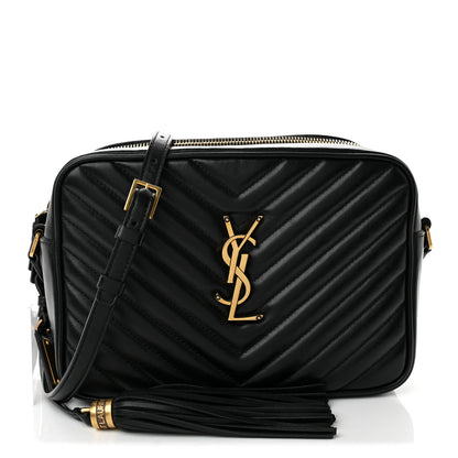 Saint Laurent Calfskin Matelasse Monogram Lou Camera Bag Black 1 of 9