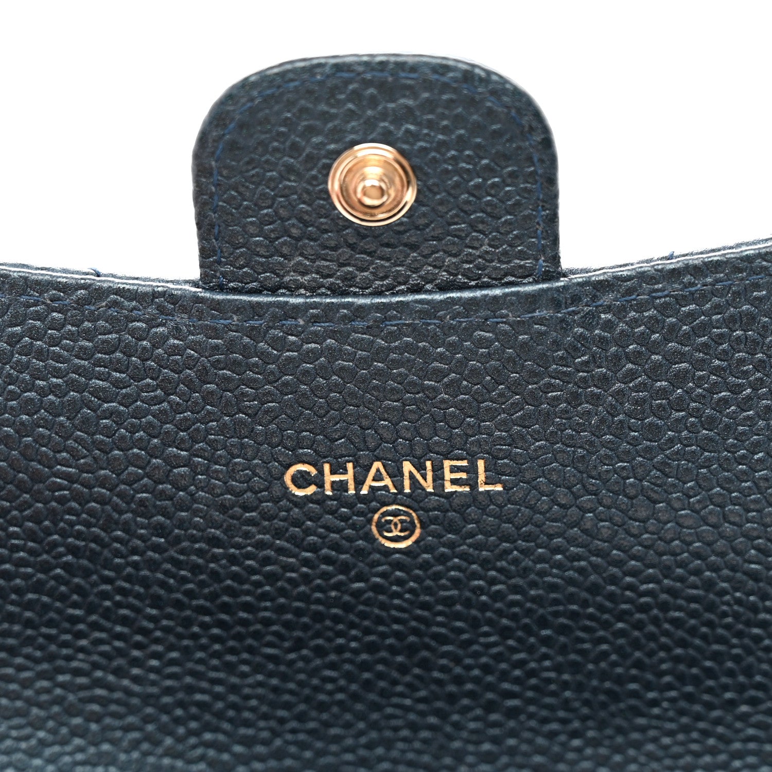 Chanel Iridescent Caviar Quilted Large Gusset Flap Wallet Dark Blue 7 of 8