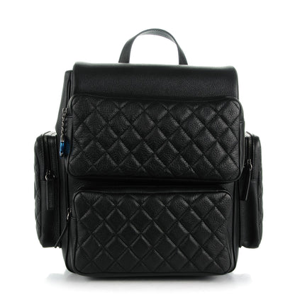 Chanel Grained Calfskin Quilted Large Casual Rock Backpack Black 1 of 7