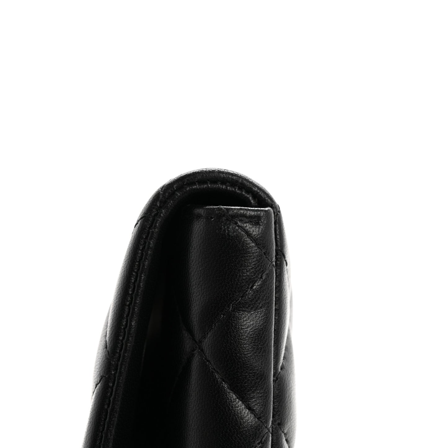 Lambskin Quilted Flap Clutch Black