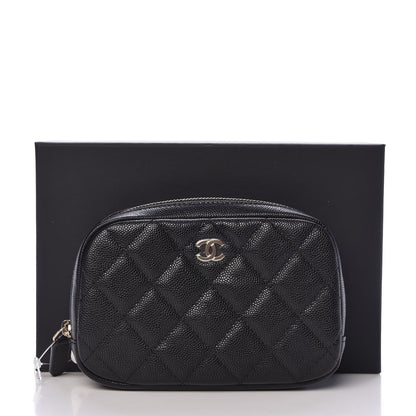 Chanel Caviar Quilted Small Curvy Pouch Cosmetic Case Black 8 of 8
