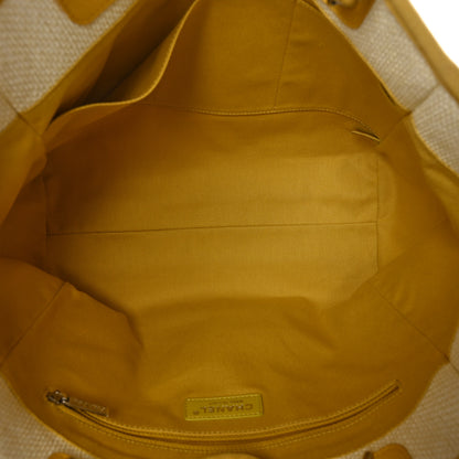 Chanel Woven Straw Raffia Small Deauville Tote Yellow 5 of 11