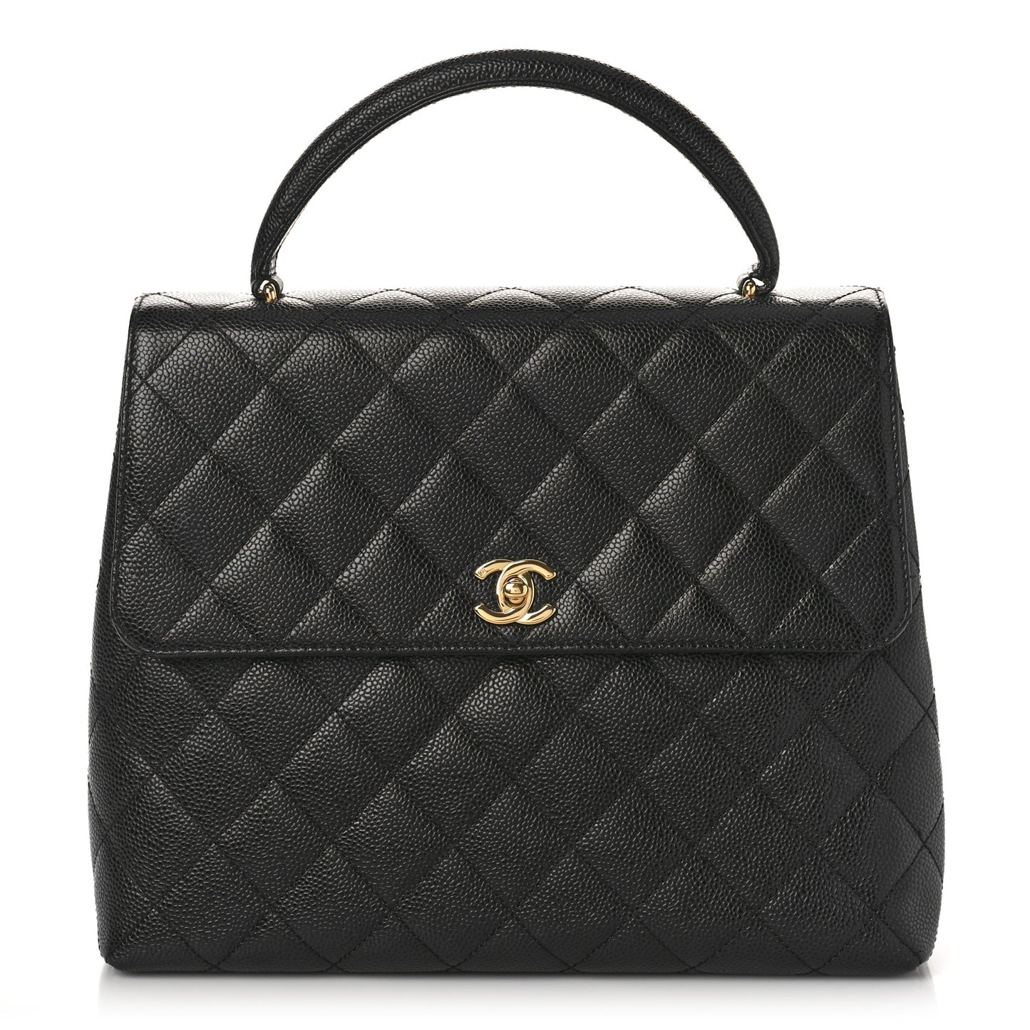 Caviar Quilted Jumbo Kelly Flap Black