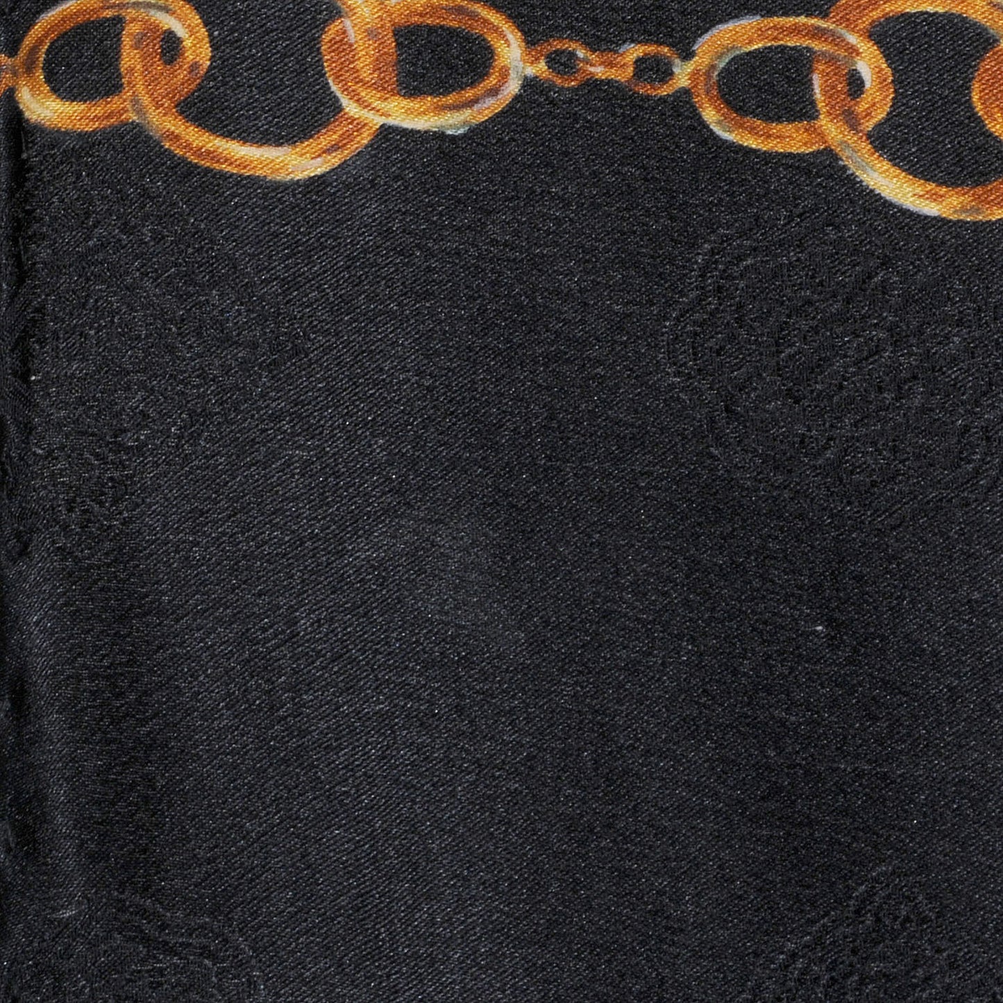 Silk CC Chain Scarf Black Red Gold