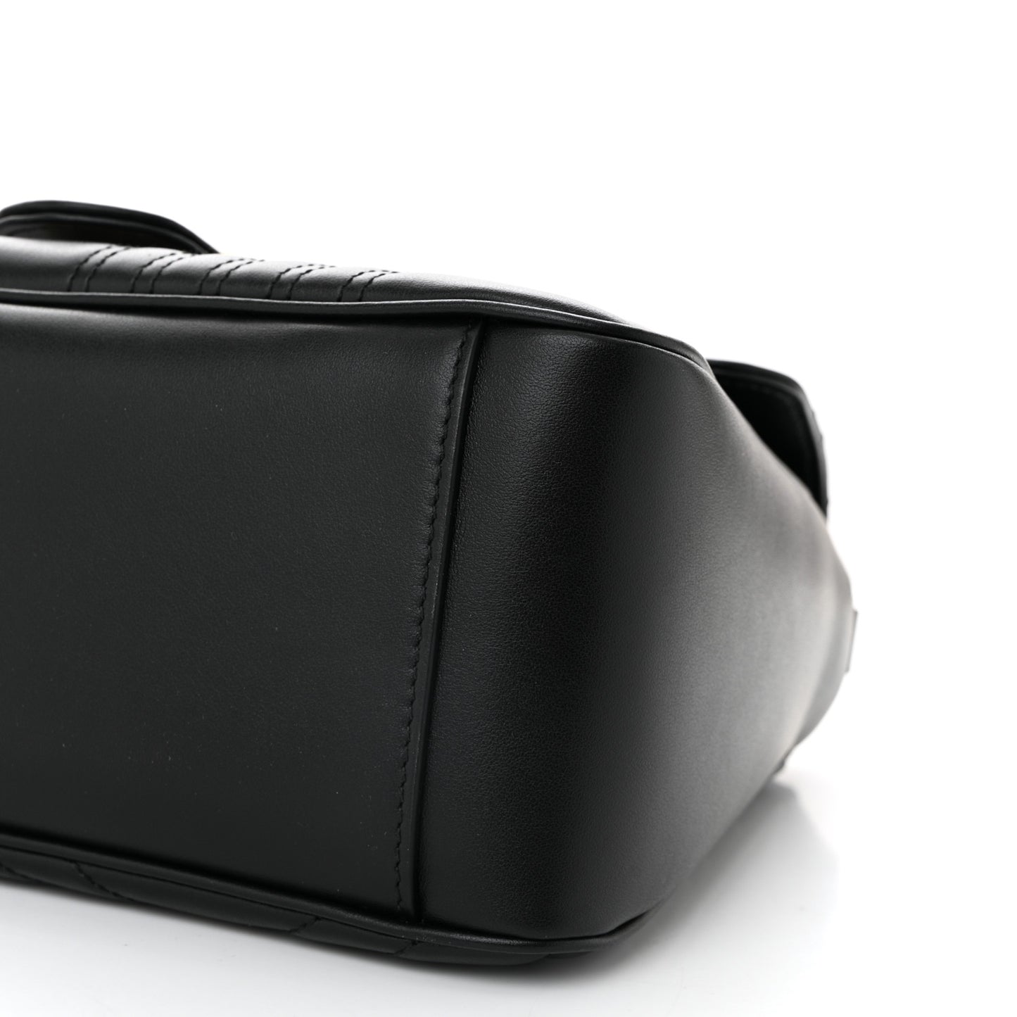 Calfskin Matelasse Small GG Marmont Top Handle Shoulder Bag Black