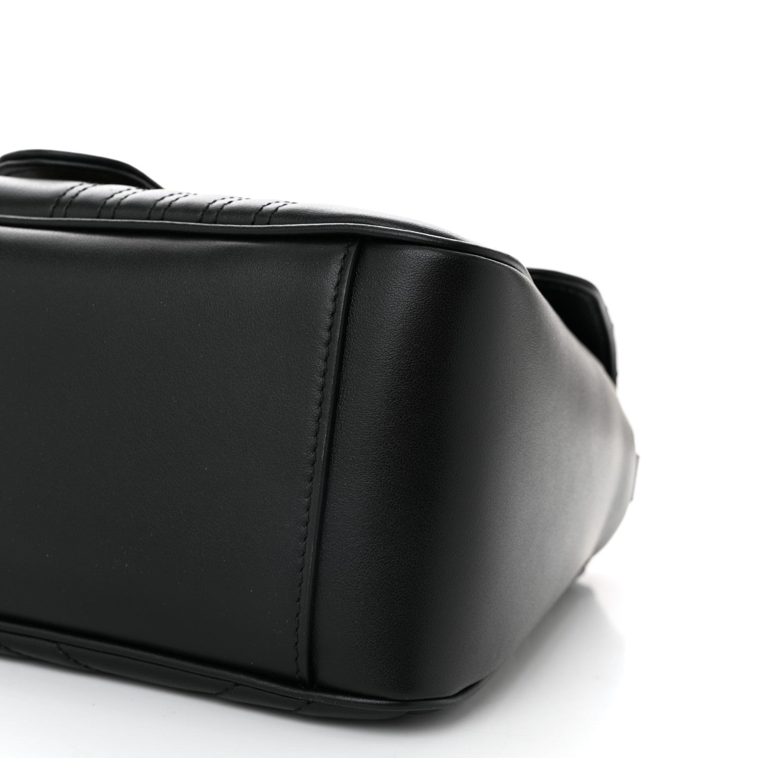 Gucci Calfskin Matelasse Small GG Marmont Top Handle Shoulder Bag Black 10 of 10