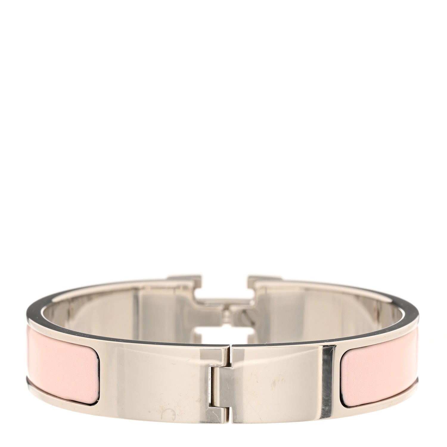 Hermes Enamel Narrow Clic Clac H Bracelet PM Rose Candeur 2 of 5