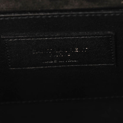 Saint Laurent Calfskin Embellished Medium Monogram Kate Satchel Black 7 of 7