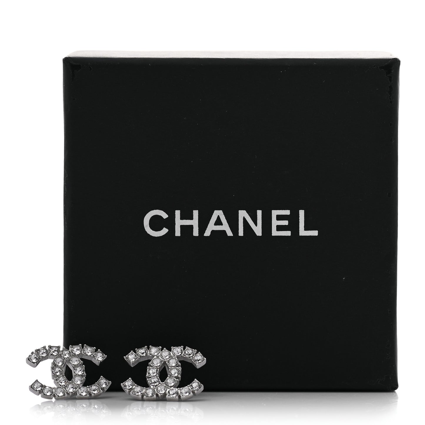 Crystal CC Earrings Silver