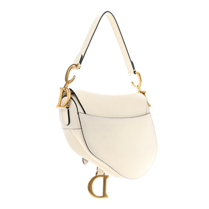 Christian Dior Grained Calfskin Saddle Bag White 3 of 13