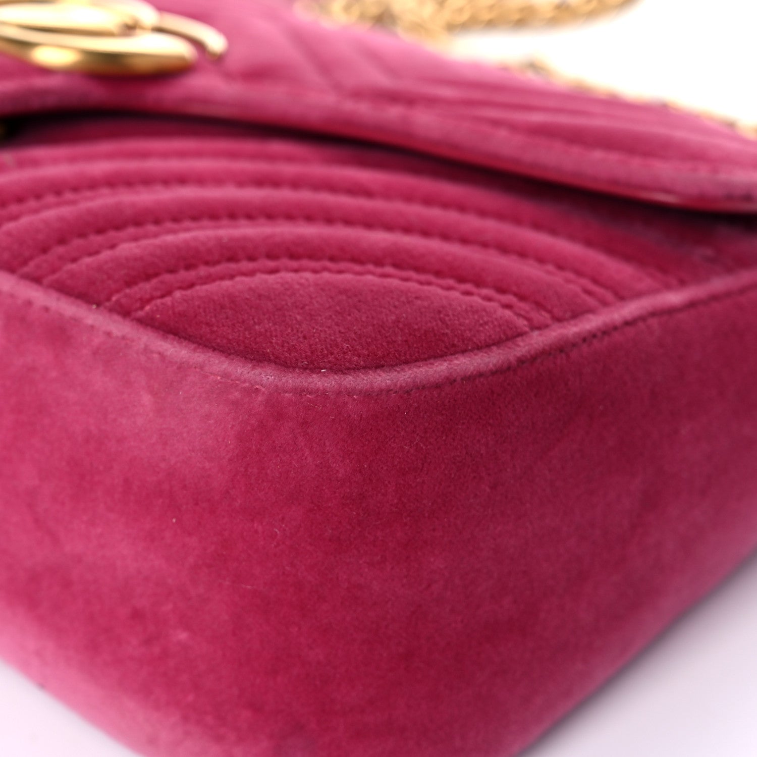 Gucci Velvet Matelasse Small GG Marmont Shoulder Bag Light Raspberry Rose 10 of 20