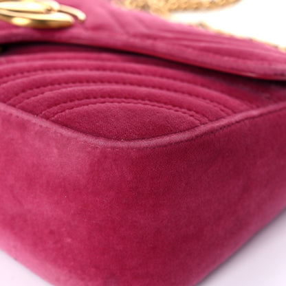 Gucci Velvet Matelasse Small GG Marmont Shoulder Bag Light Raspberry Rose 10 of 20