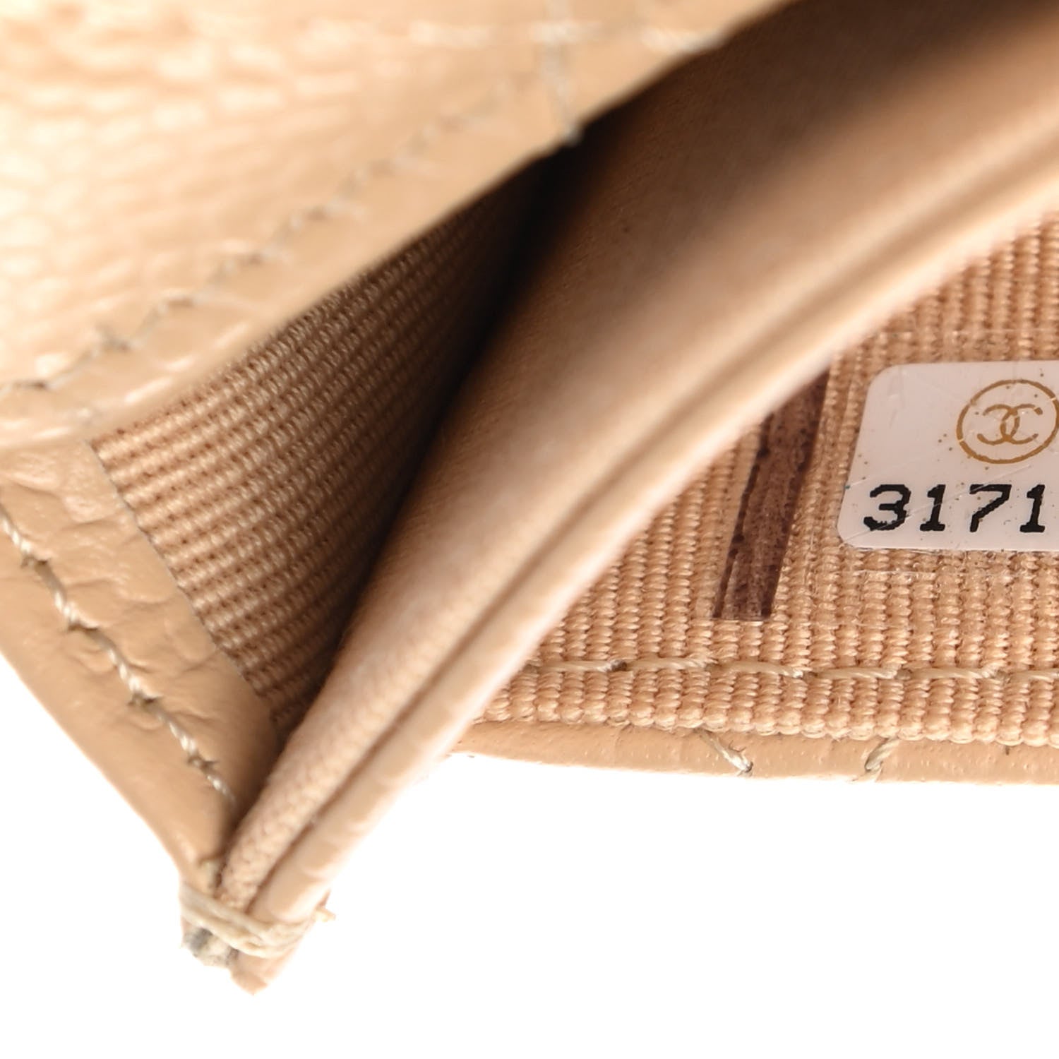 Chanel Caviar Quilted Flap Card Holder Wallet Beige 8 of 8