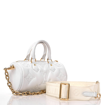 Louis Vuitton Calfskin Bubblegram Papillon BB Snow White 3 of 13