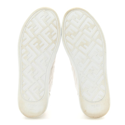 Fendi Nappa FF Embossed Rise Low Top Sneakers 37 White 6 of 9