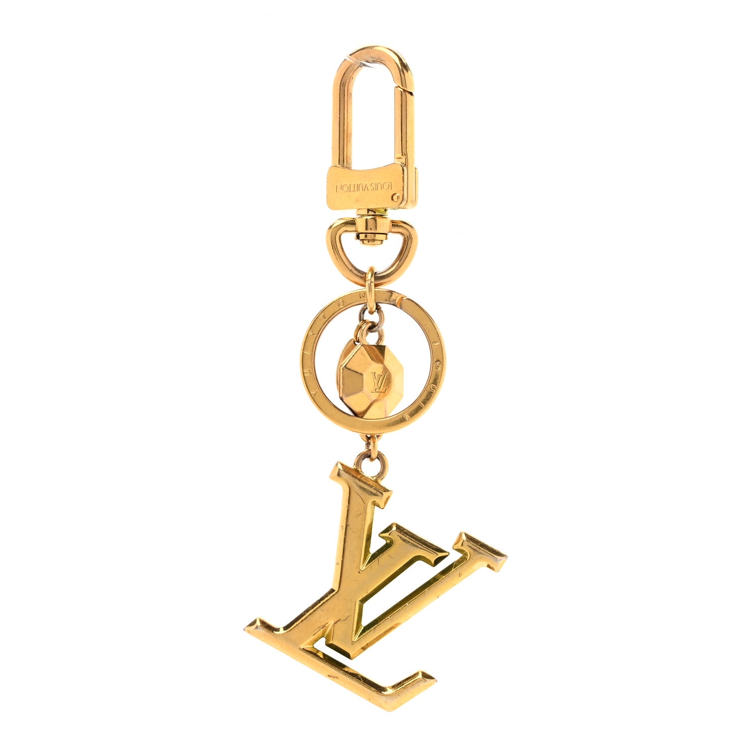 Louis Vuitton LV Facettes Bag Charm Key Holder Gold 1 of 4