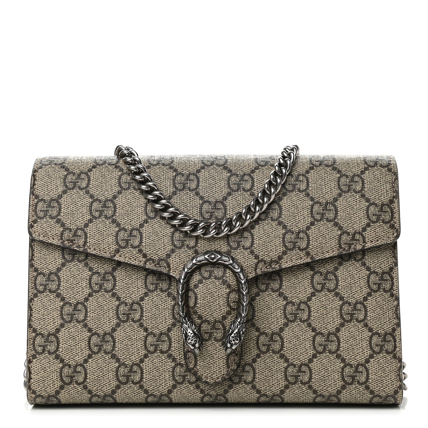 GG Supreme Monogram Mini Dionysus Chain Wallet Beige Taupe