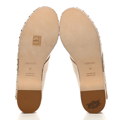 Hermes Calfskin Calya Mules 38 Hetre 5 of 10