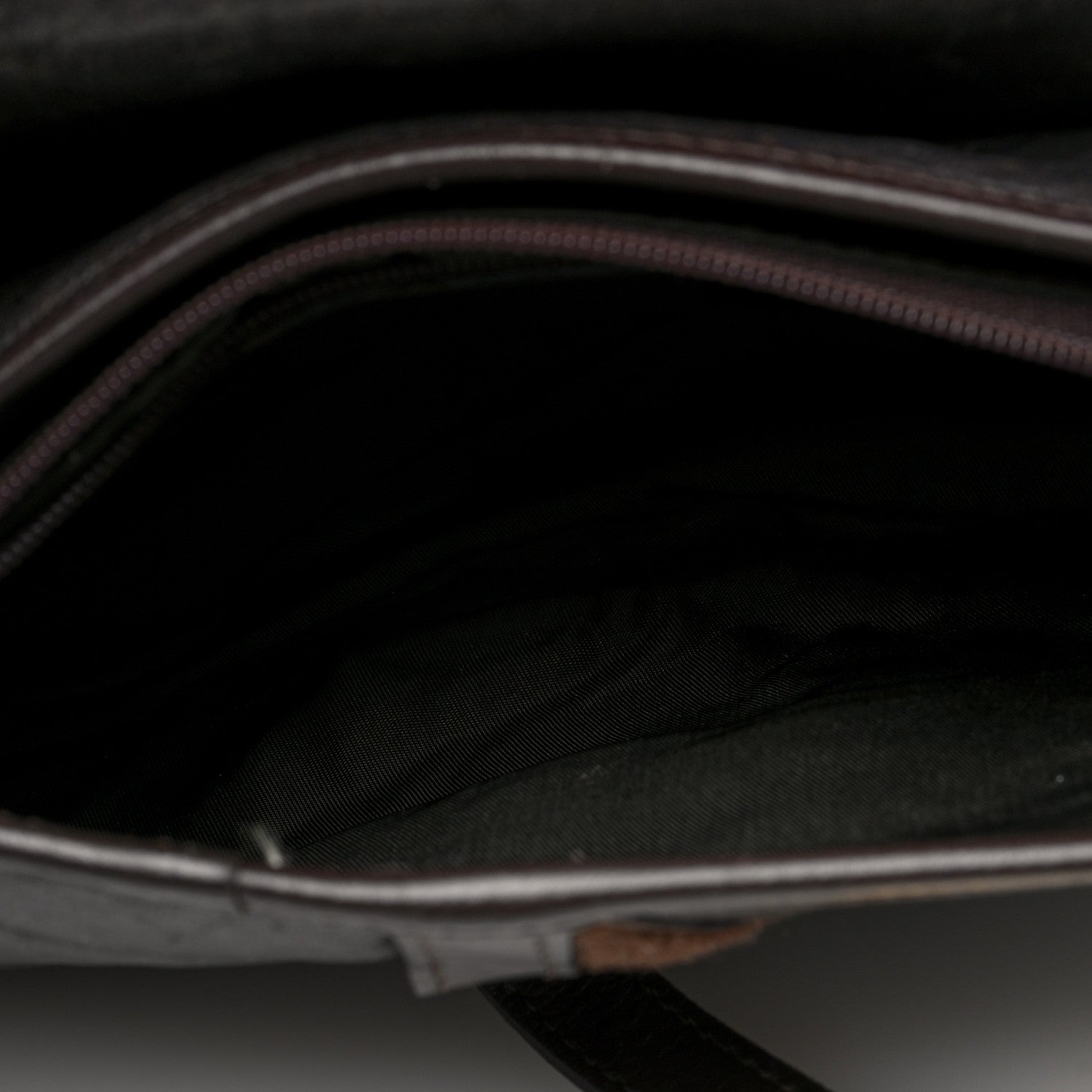 Christian Dior Ostrich Embossed Double Saddle Bag Brown 5 of 11