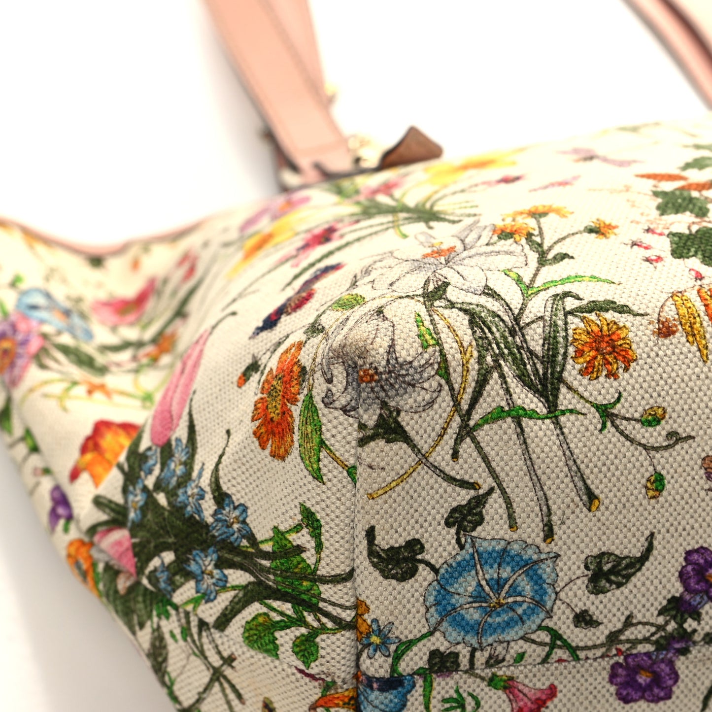 Canvas Flora Floral Medium Jolicoeur Tote White