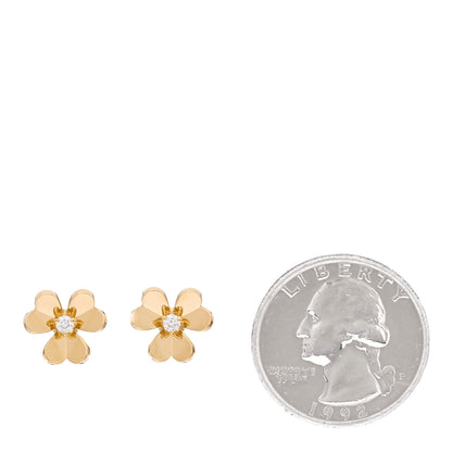Van Cleef & Arpels 18K Yellow Gold Diamond Mini Frivole Earrings 2 of 5
