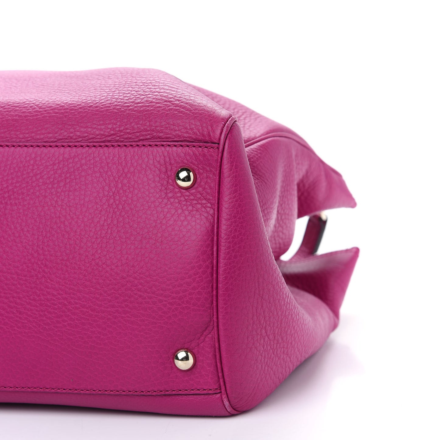 Pebbled Calfskin Large Bamboo Shopper Tote Bright Bougainvillea