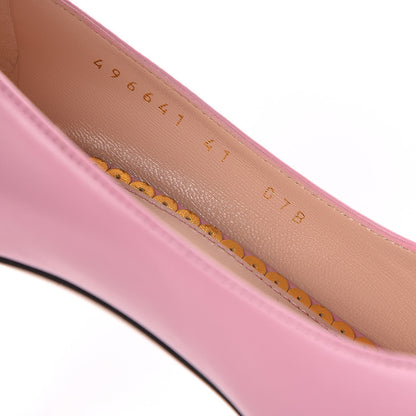 Gucci Nappa Queen Margaret Mid Heel Pumps 41 and 41.5 Sugar Pink 9 of 15
