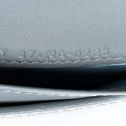 Christian Dior Grained Calfskin Supple Cannage Caro Scarlet Zipped Wallet Cloud Blue 9 of 10