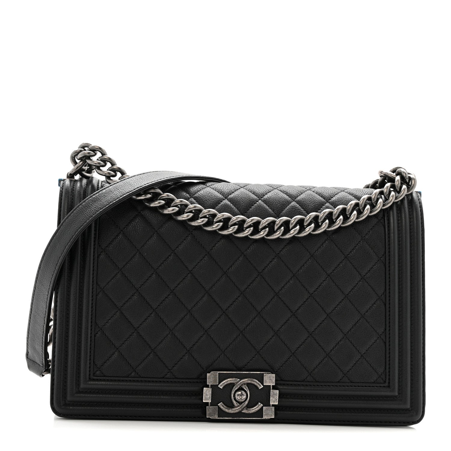 Chanel Grained Calfskin Quilted New Medium Boy Flap Black 1 of 10