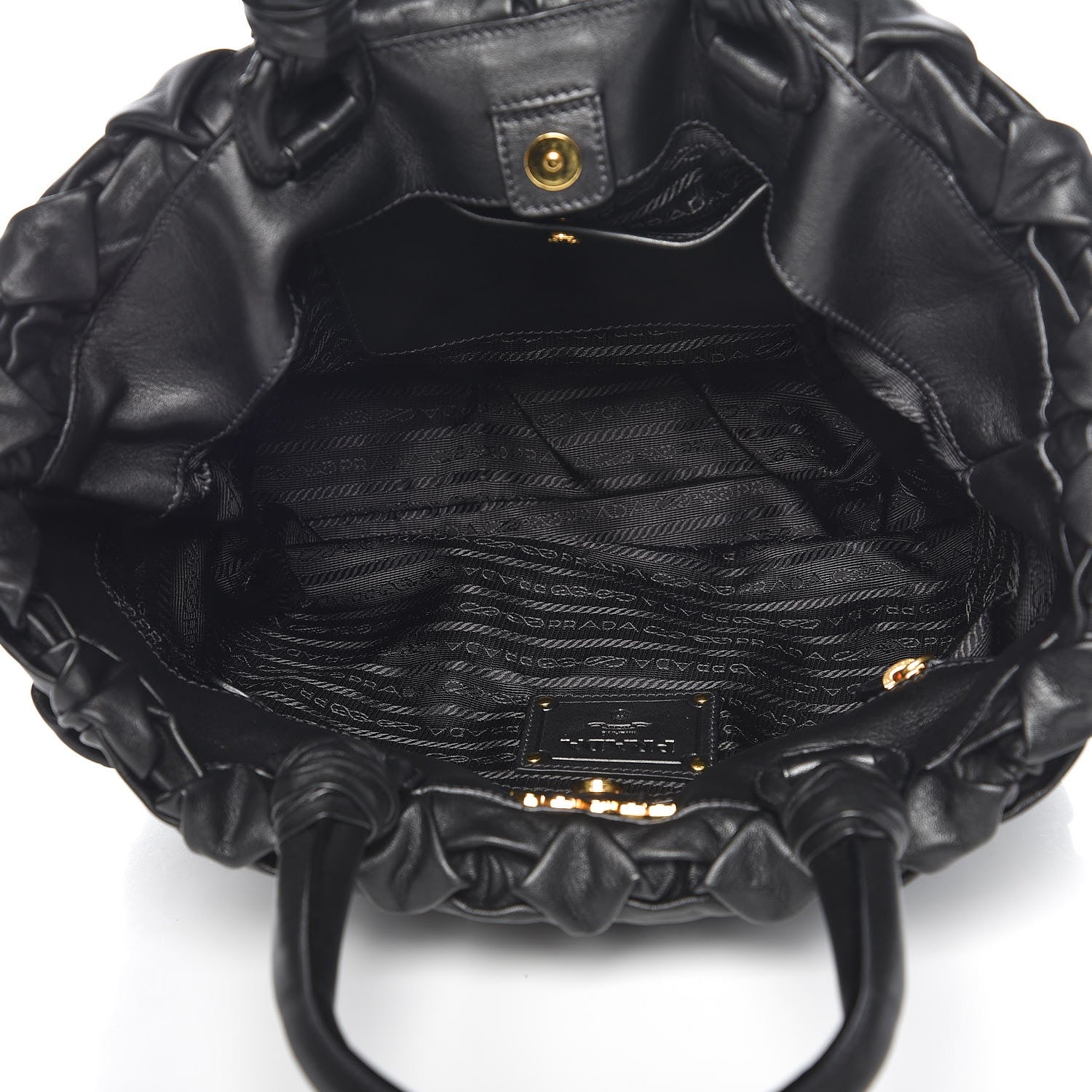 Prada Nappa Woven Tote Black 5 of 7