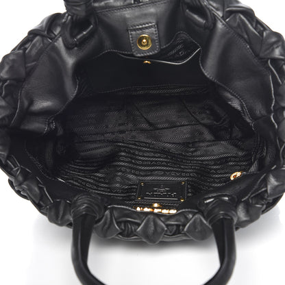 Prada Nappa Woven Tote Black 5 of 7