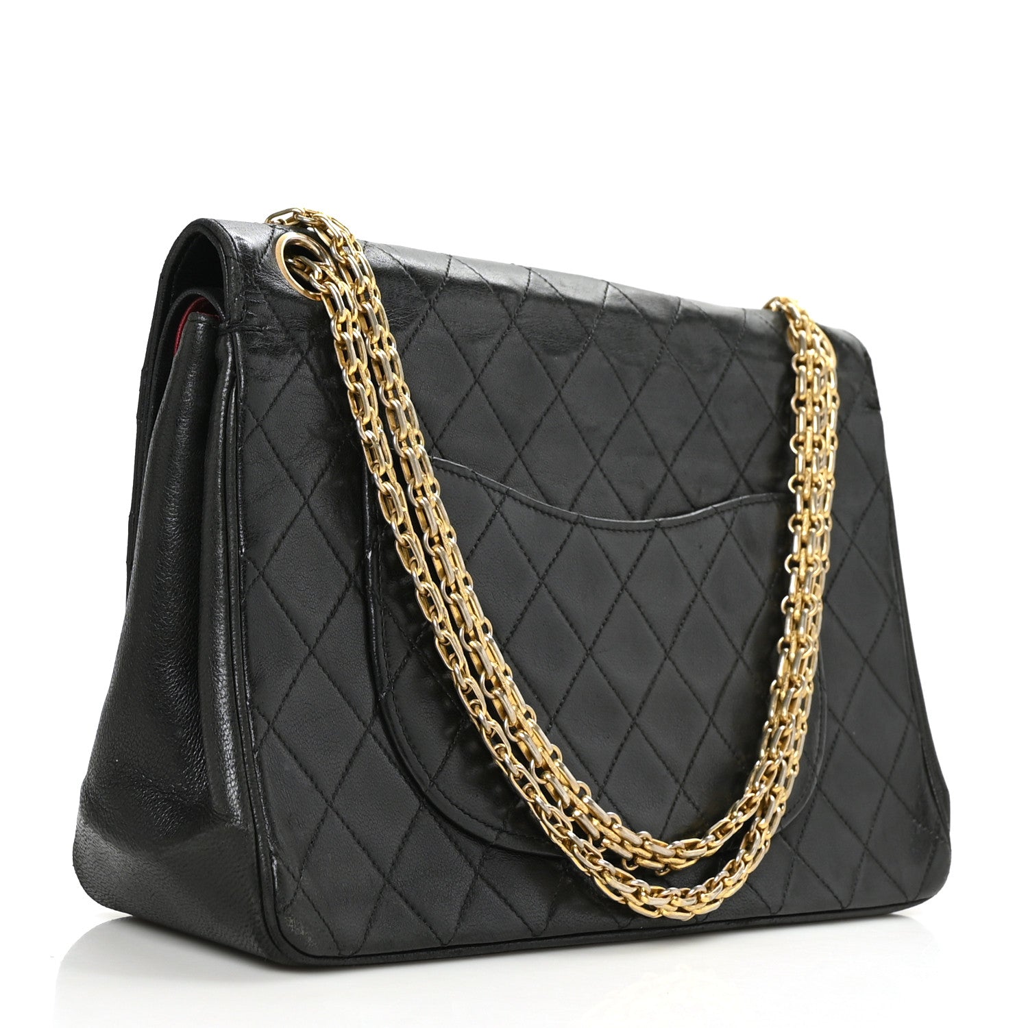 Chanel Lambskin Quilted Medium Double Flap Bijoux Chain Black 3 of 9