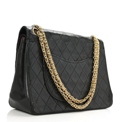 Chanel Lambskin Quilted Medium Double Flap Bijoux Chain Black 3 of 9