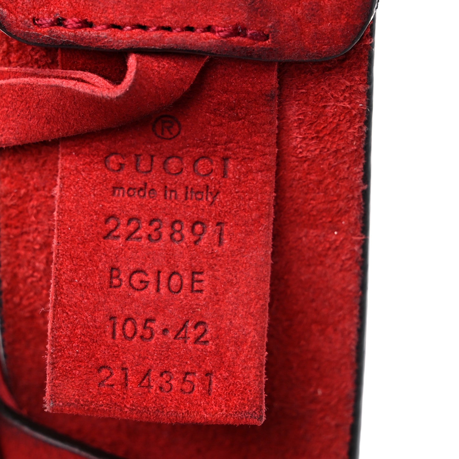 Gucci Nubuck Interlocking G Belt 105 42 Red 3 of 7