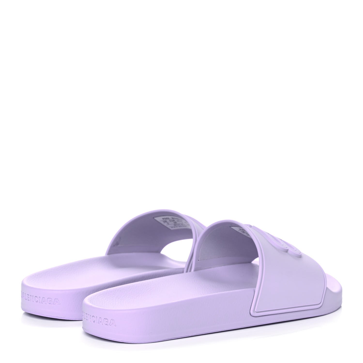 Balenciaga Rubber BB Womens Pool Slide Sandals 38 Lilac 4 of 9