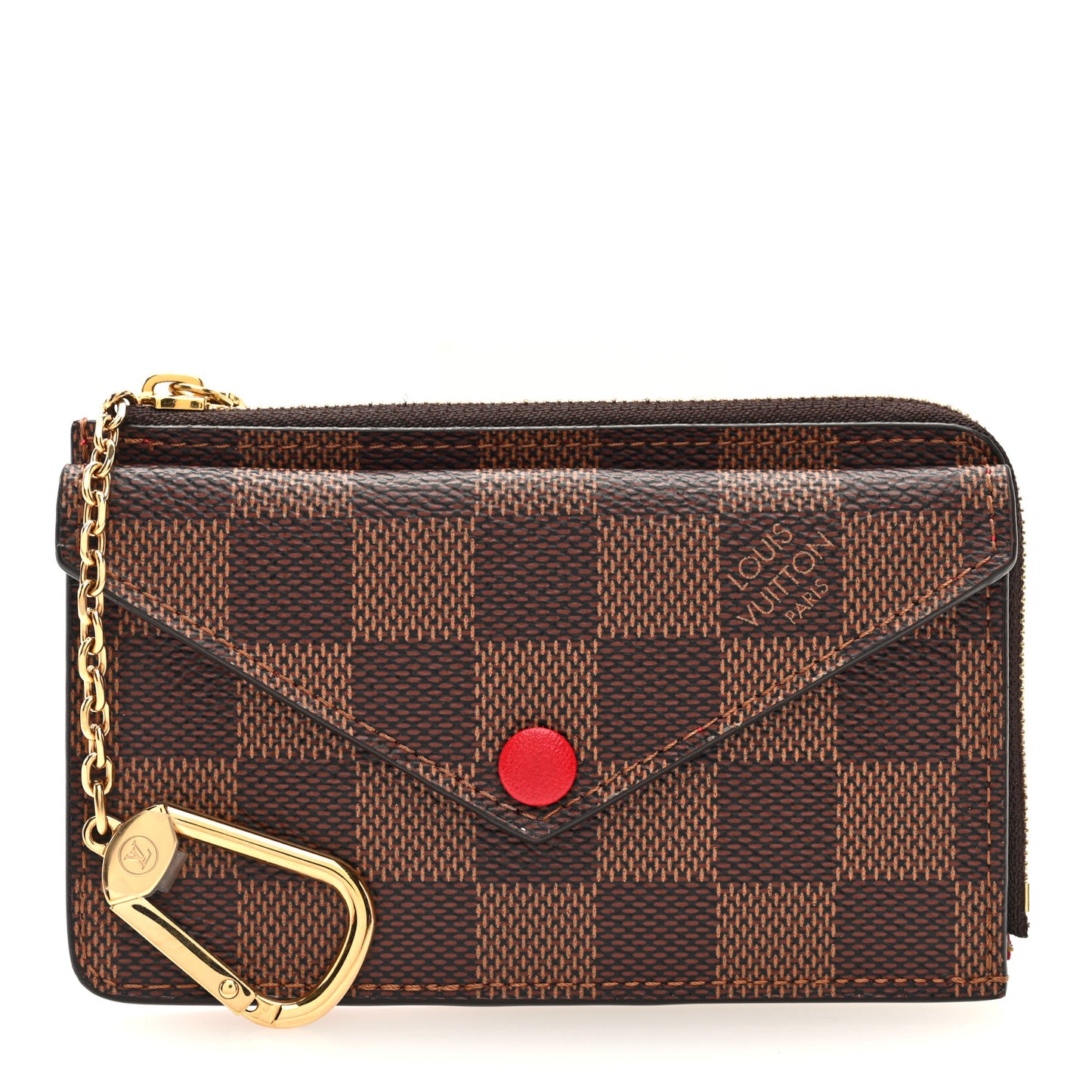 Damier Ebene Recto Verso Card Holder Red