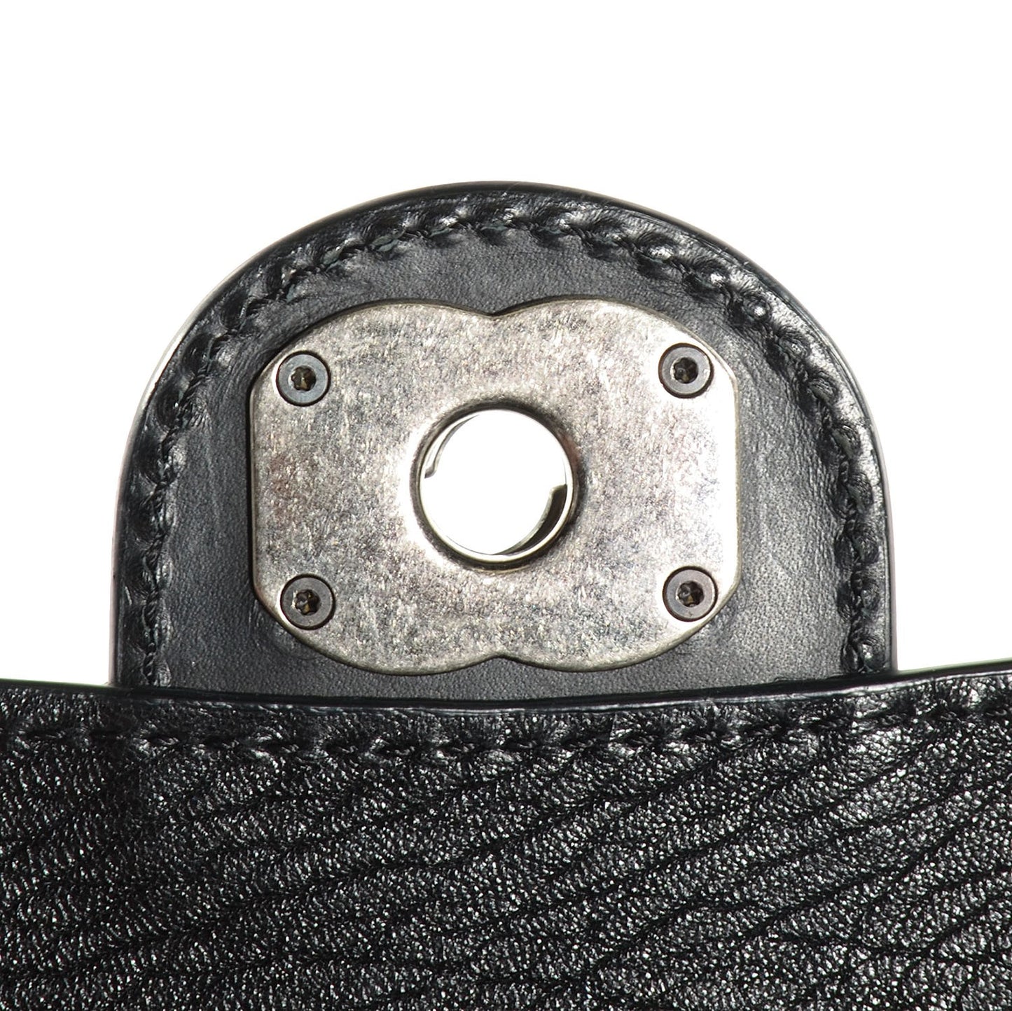 Studded Calfskin Lambskin Paris Dallas Flap Black
