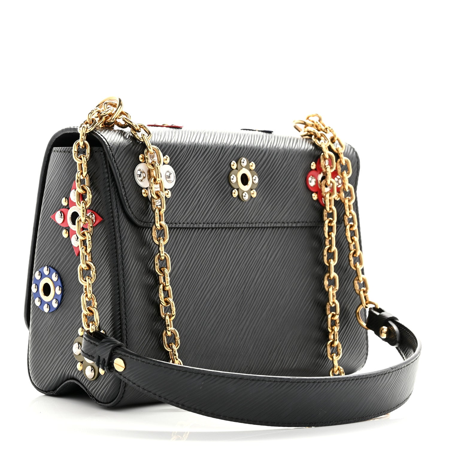 Louis Vuitton Epi Mechanical Flowers Twist Shoulder Bag MM Black 4 of 11