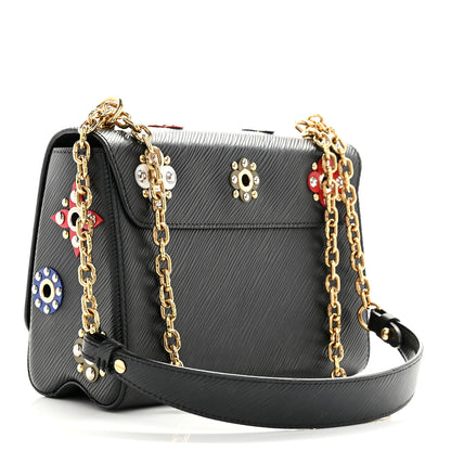 Louis Vuitton Epi Mechanical Flowers Twist Shoulder Bag MM Black 4 of 11