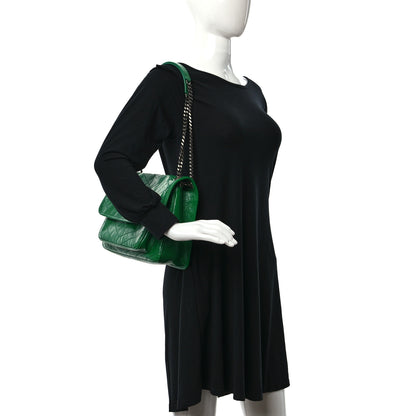 Saint Laurent Crinkled Calfskin Matelasse Monogram Medium Niki Chain Satchel New Vert Praire 2 of 10