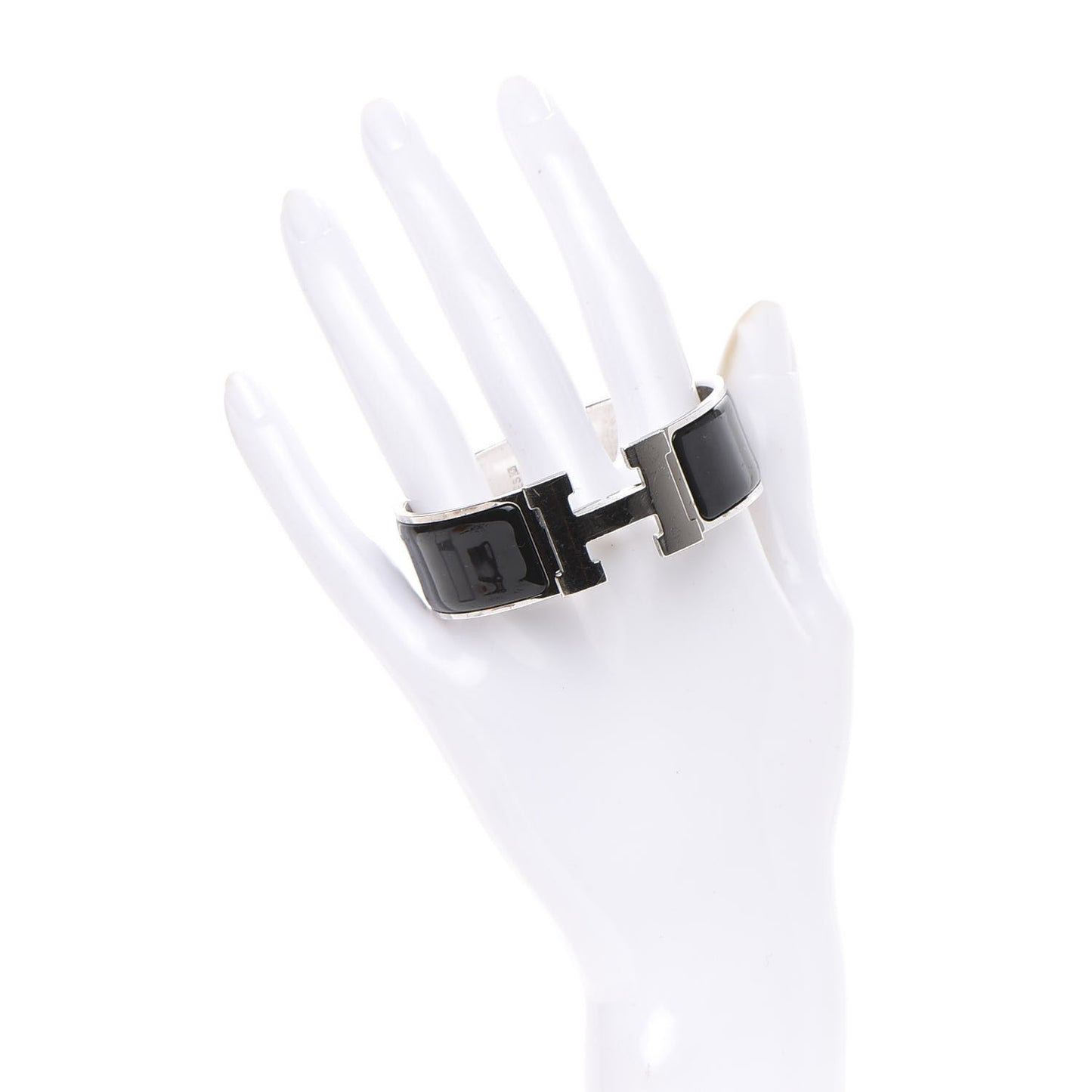 Enamel Wide Clic Clac H Bracelet GM Black