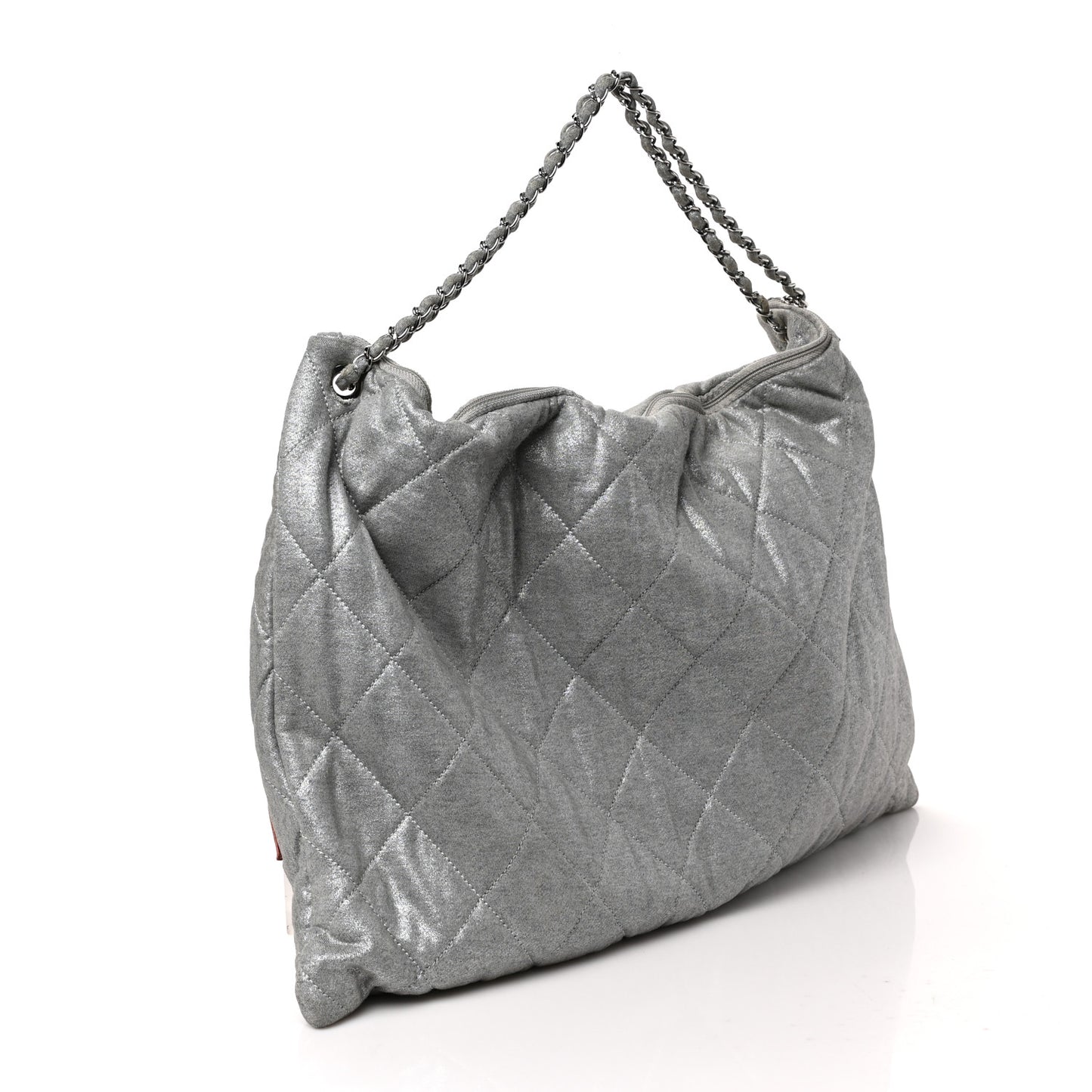 Jersey Quilted LA Cabas Bag Silver
