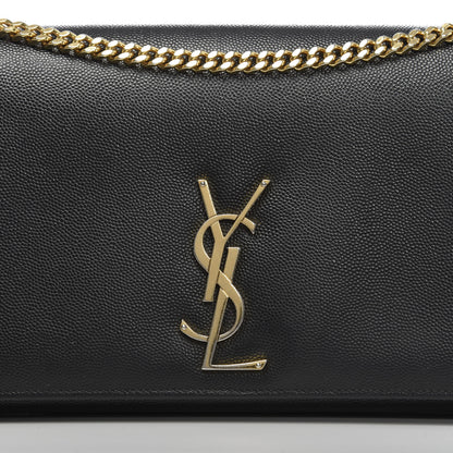 Saint Laurent Grain De Poudre Medium Classic Monogram Kate Satchel Black 10 of 12