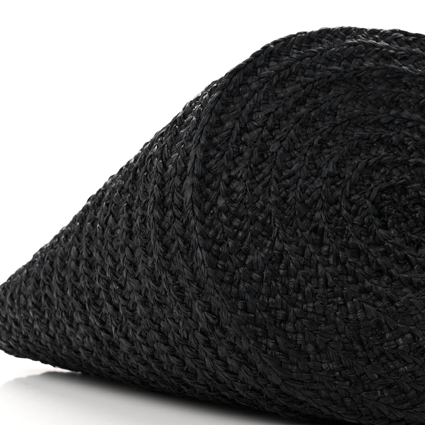 Raffia Medium Panier Bag Black
