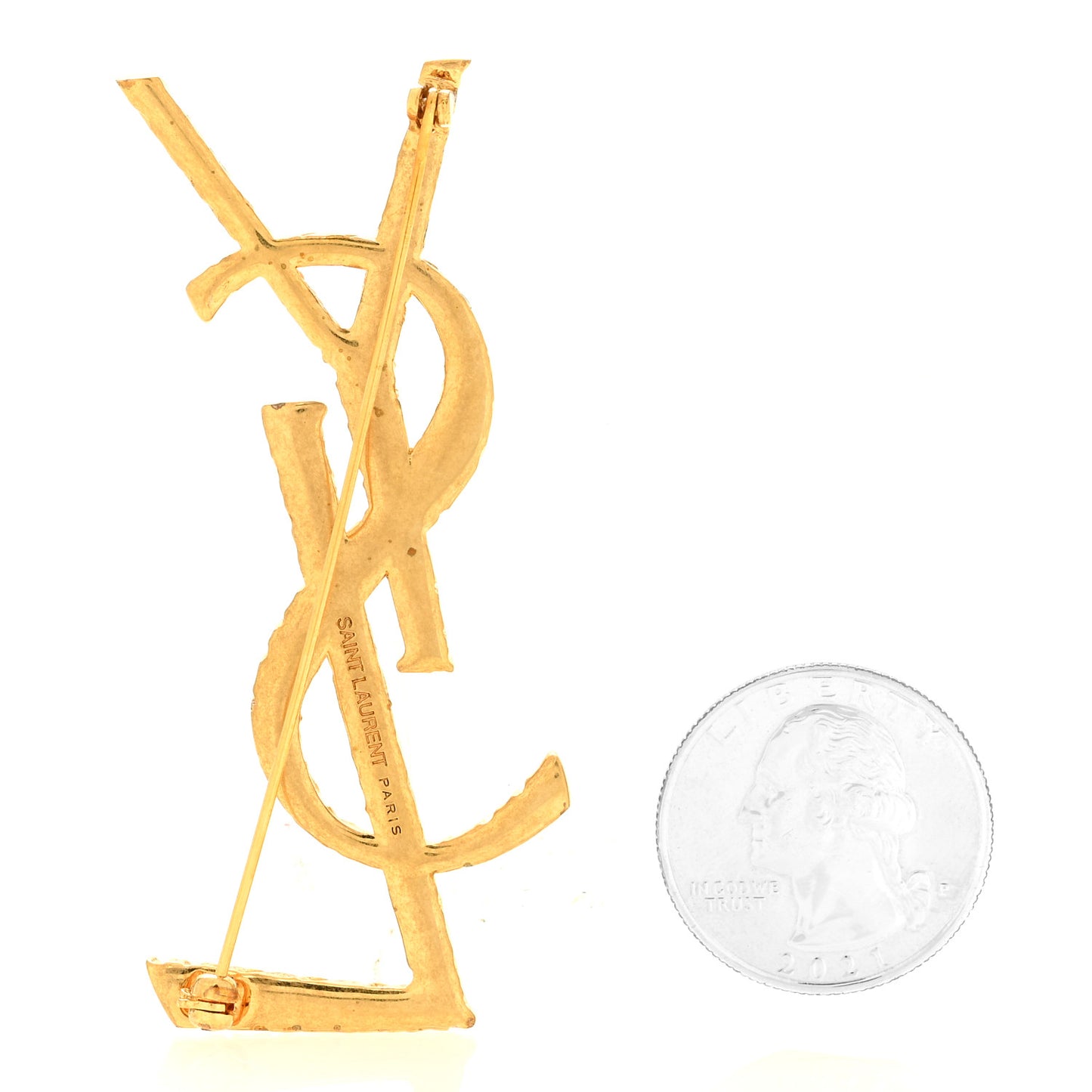 Brass Cassandre Opyum YSL Twisted Brooch Gold