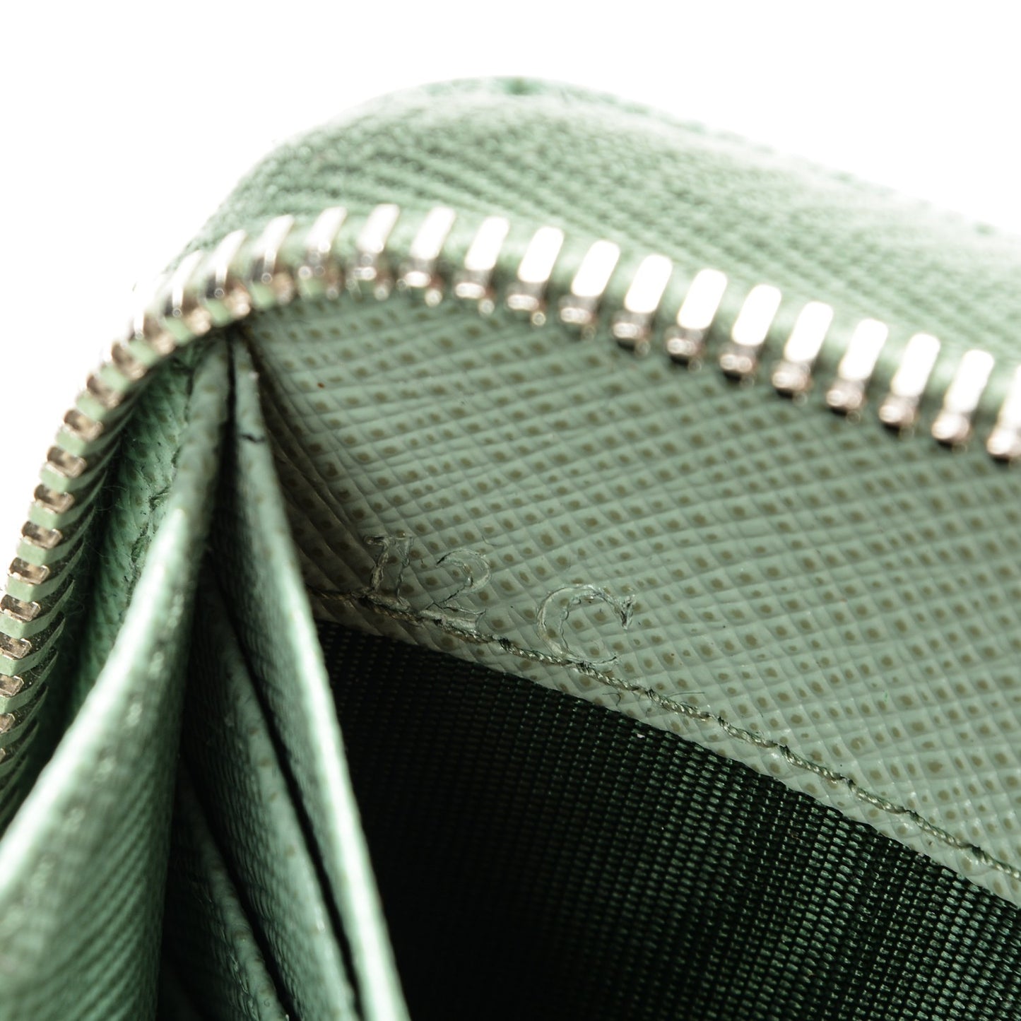 Saffiano Fiocco Bow Zip Around Wallet Acquamarina
